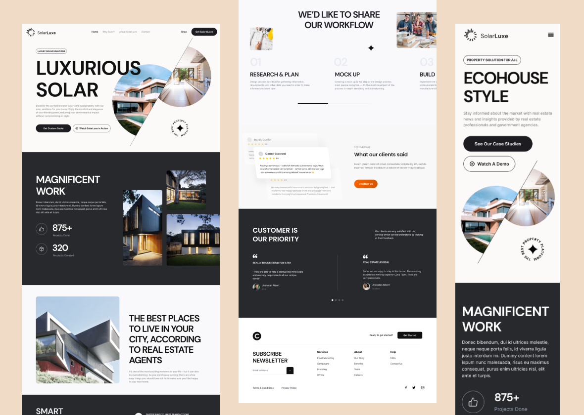 Real estate landing page designs