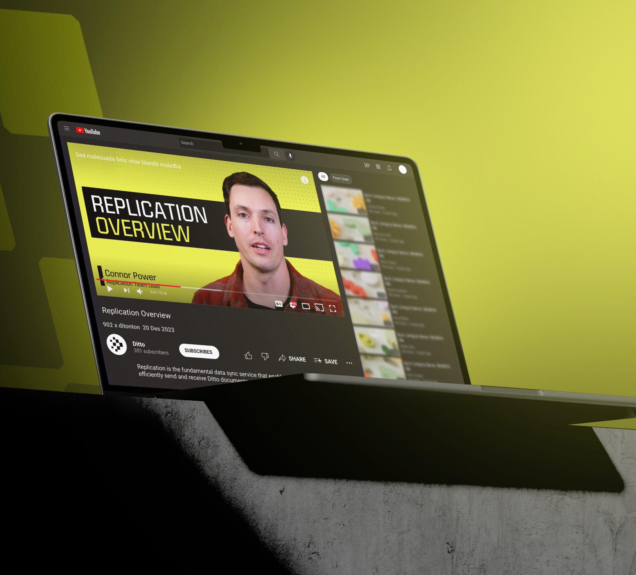 B2B landing page design on a tablet